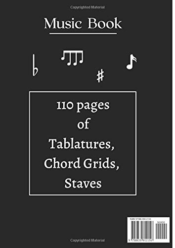 TABLATURE NOTEBOOK GUITAR: 110 blank pages Tablatures + Tuning Grids diagrams + Staves | Unique Large Format Music Notebook | Beginners & Professionals image 2