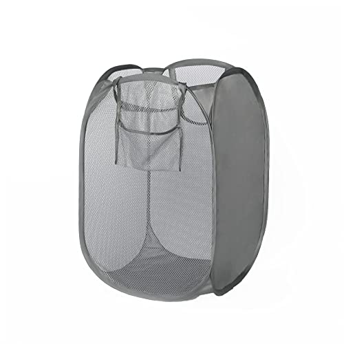 OHS Cesta plegable de almacenamiento organizativo, plegable, independiente, para ropa, ropa, juguetes, zapatos, 1 unidad, color gris carbón