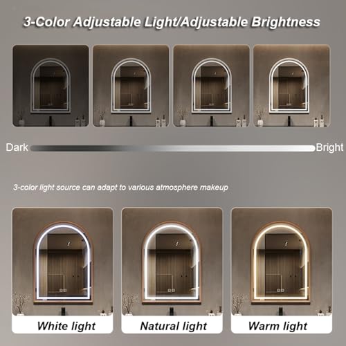 Miroir LED de salle de bain à intensité et couleur variables - 4