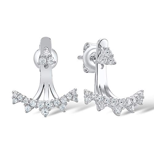 Namana Pendientes para mujer con diseño de corona en plata de ley 925, pendientes de escalada de lóbulo de oreja para mujer, pendientes de plata de ley 925 con circonitas cúbicas Cover