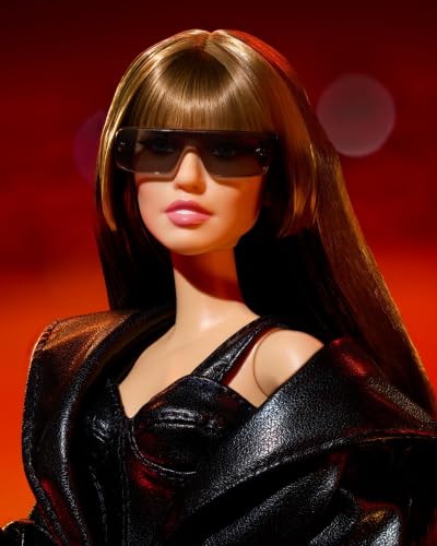 Barbie Signature Doll, Miley Cyrus Posable Collectible in Faux Leather Outfit with Hood and Heels - image 3