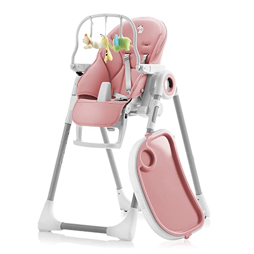 Sweety Fox Baby High Chair Adjustable to 7 Different Heights - Pink Baby Chair - Silla para Comer de...