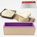 ZEONHEI 5 PCS 45 Oz Silicone Soap Molds Loaf Set, Flexible Set of 2 Rectangular Soap Making Molds Boxes with 1 Wood Soap Mold, 1 Stainless Steel Wavy, 1 Straight Cutter, Soap Molds for Soap Making