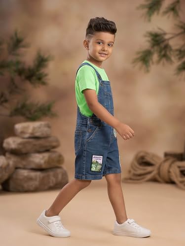 Image of KiddoPanti Boys Denim Dungaree Shorts