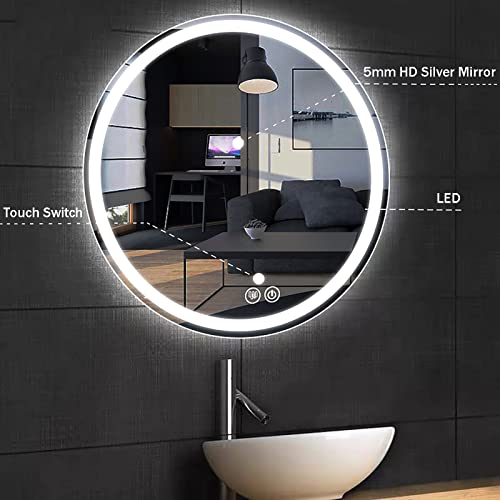 Specchio da Bagno Rotondo Illuminato a LED