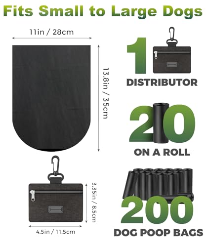 Image of Charmount 200 Count Dog Poop Bags Rolls with Zippered Pouch Dispenser Holder, Extra Thick Leak-Proof Unscented Waste Bags, Coreless Easy Load for Small to Large Dogs