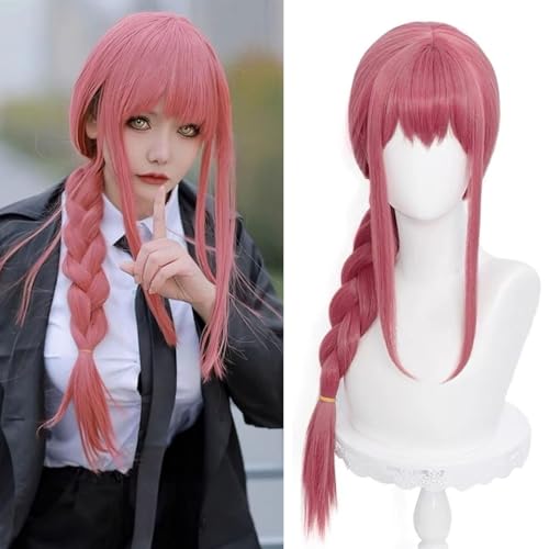 Ebingoo Pink Wig for Women Long Straight Braids Cosplay Synthetic Wig for...