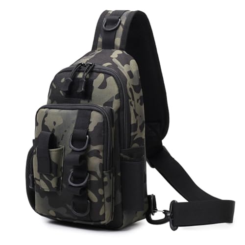 Paquete de eslingas de pesca Bolsa Crossbody Pack Pectoral Plantilla de aparejos de pesca para agua dulce o salada Equipo de pesca con bolsa de pesca Cómodo accesorio de pesca con un solo hombro