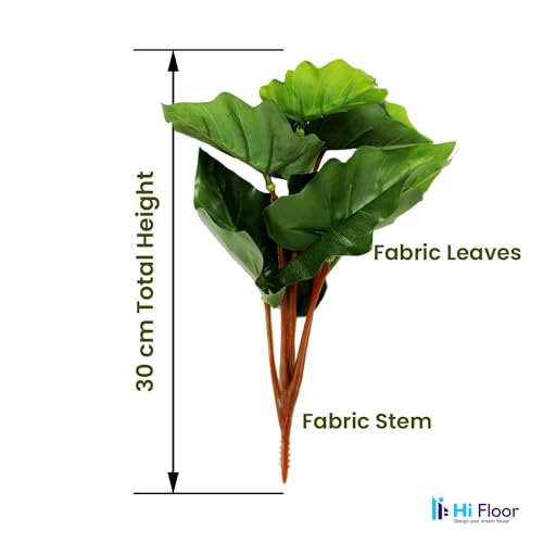 Image of Enhance Your Space with Artificial Leaf Decor Foliage for Stunning Interiors Decorative Items for Home;Office; Room; Living Room; Table; (Without Vase) (Pack of 2, Green 2)