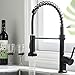 Produktbild AIMADI Wasserhahn Küche Schwarz Küchenarmatur mit Brause 360° schwenkbar Mischbatterie Spiralfeder Armatur Spültischarmatur Spiralfederarmatur