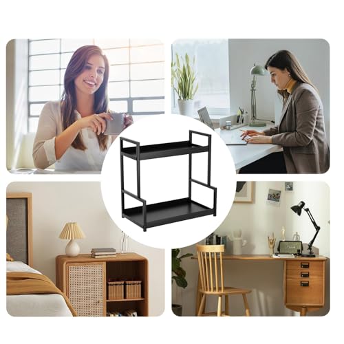 Etagère de rangement de bureau double niveau pour libérer l'espace