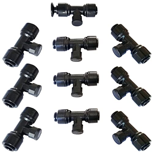 Boquilla nebulizadora 10 piezas negro 1/4'' (6,3 mm) boquilla nebulizadora 0,3 mm agua de conexión rápida boquilla pulverizadora para humidificación fría del patio jardín paraguas al aire libre