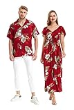 Matchable Couple Hawaiian Luau Shirt in Pineapple Garden Burgundy, Men, XL