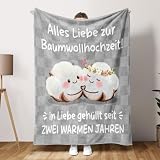 Encoink 2. Hochzeitstag Geschenke für Männer und Frauen Kuscheldecke