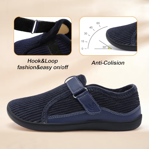 Image of Spesoul Wide Womens Slippers Adjustable House Shoes Indoor Outdoor Barefoot Slippers Cozy Walking Shoe Swollen Edema Diabetic Shoes