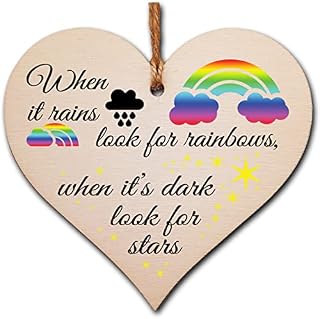 Handmade Wooden Hanging Heart Plaque Gift for Someone Special Inspirational Gift or Self Motivational Treat