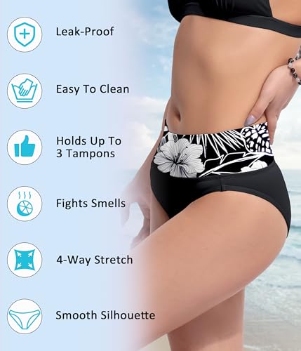 Image of Beautikini Period Swimwear Bikini Menstrual Swim Bottoms Leakproof Bathing Suits for Teens Girl