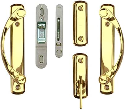 Andersen Newbury 2-panel Gliding Door Hardware Set in Bright Brass