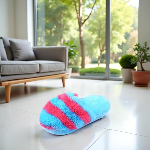 Juguete de peluche para perro y gato en forma de zapatilla azul miniatura 2