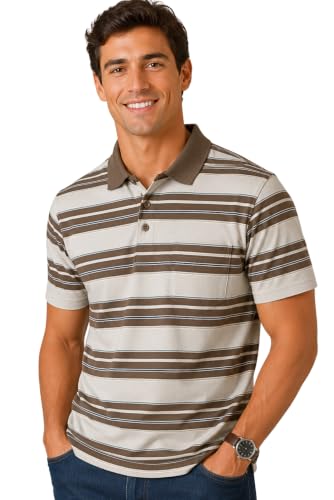 Image of SANE ORIGINALS Polo T-Shirt for Men with Pocket || Striped Polo for Men