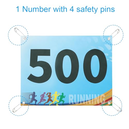 PATIKIL Tearproof Running Bib Numbers 7x6 Inch, 401-500 Race Competitor Numbers with Safety Pin for Marathon Sports Game Competition Runner, Multicolor by PATIKIL - Image 3