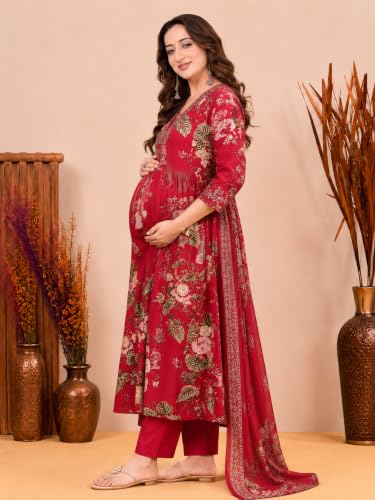 Image of Jikonet Women's Maternity Kurti for Feeding Zippers (VJK)