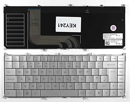 Clavier pour ordinateur portable compatible Dell Adamo Pearl 13-A101 argent