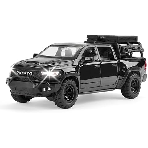 Toy Dodge Mammoth Pickup Truck Model Car Vehicle Toy for Kids Boys 3+ Years, Diecast Metal Truck with Sound and Light, 1:32 Alloy Toy Truck for Kids Birthday Gift and Model Collection Cover