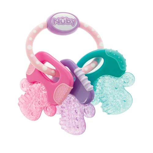 Nuby Ice Gel Teether Keys - Silicone Soothing Baby Teether Toys for Infants - Gentle for...