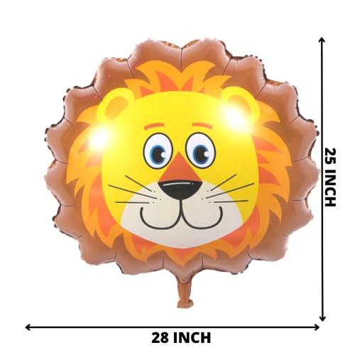 Image of Party Decorz Lion Face Foil Balloon Big Size (25X28 Inch,1 pcs) Jungle /Safari /Animal Theme Birthday Party Foil Balloon For Children Birthday Party Decoration