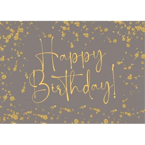 Birthday Card. Beautiful Birthday Card For Her. Modern Greeting Card. Grey & Gold. Birthday Card For for Women. Mum, Sister, Wife, Friends and Family. Envelope Included. Premium Quality Card Cover