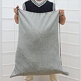 DuneDesign Wäschesack 100 Liter XXL + 60 Liter Reise Wäschesammler für Kleidung - Wäschekorb Set Organizer im Leinen Look mit Kordelzug - faltbarer Wäschebeutel für Koffer Rucksack oder Camping