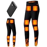 電熱パンツ 加熱パンツ【DC7.4V高出力&30000mAh大容量&12つヒーター内蔵】電熱ズボン バッテリー付きUSB/DC給電 3段階温度調節 75℃MAX発熱 防寒ズボン 電熱インナー 裏起毛 丸洗い可 防寒対策 メンズ レディース（L）