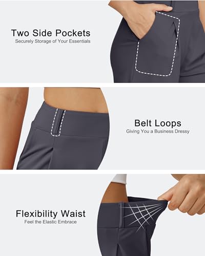 Image of G4Free EverGoing Dressy Casual Shorts for Women 4 inch High Waisted Summer Lounge Pleated Shorts with Pockets