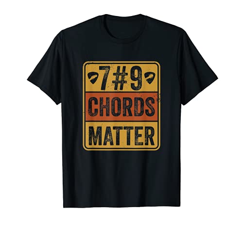 Guitar 7#9 Chords Matter funny Guitarist Blues Rock Music T-Shirt, Black