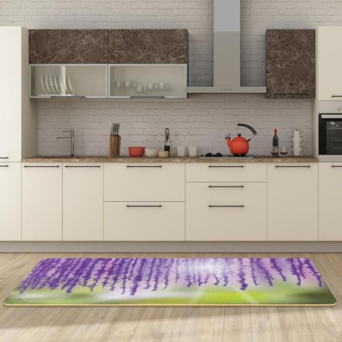 2 tapetes de cocina de glicina morada VAPOKF lavables y antideslizantes 3