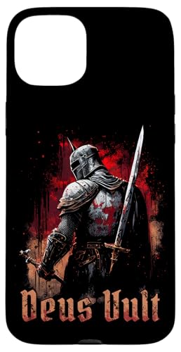 Deus vult medieval templar knight crusader Case for iPhone 15 Plus