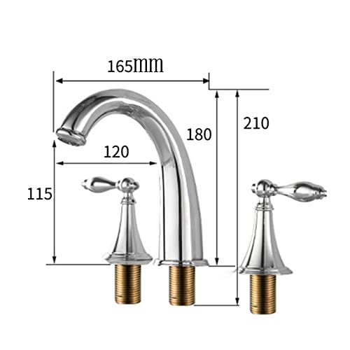 Grifo mezclador de cuenca de baño de 3 hoyos grifería dividida agua fría caliente gris nero 3