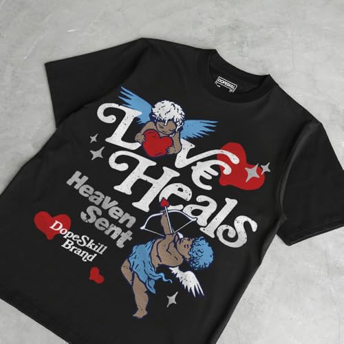 Image of DopeSkill Graphic Tee Streetwear Hip Hop Hypebeast Street Style Crew Neck Unisex T-Shirt Sneaker Colour Matching Shirts Angel