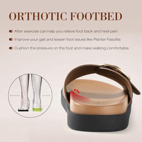 Ankis Brown Flat Sandals for Women 2026 Dressy Comfortable Summer Beach Essentials - Flip Flops & Slides with Memory Foam Insole Womens Sandals Tan Comfortable Footwear — view 6