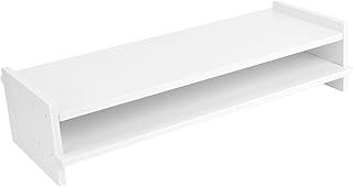 HOMSFOU Support Élevé Pour Moniteur Et Ordinateur Portable Double Ergonomique Améliore La Posture Et Réduit La Fatigue Oculaire Design Élégant Et Pratique