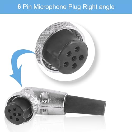 Image of MX 3 Pin XLR Microphone pin Pure Copper Nickel Plated for High Conductivity microphone (6-Pin Male Connector (Right-Angle), Pack of 2, Male Connector)