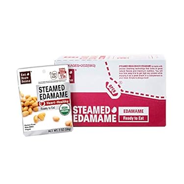 AMAZON - Steamed Bean Snack Series – STEAMED EDAMAME (Water, Organic Soybeans, Sea Salt, Organic Rice Vinegar) – Box of 10