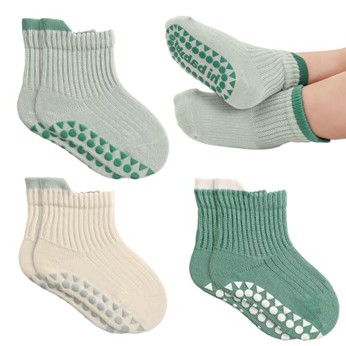 3PCS de chaussettes pour bébés, chaussettes antidérapantes pour tout-petits