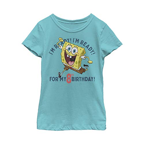 Fifth Sun Spongebob Squarepants Ready to Turn Eight Girls Short Sleeve Tee Shirt