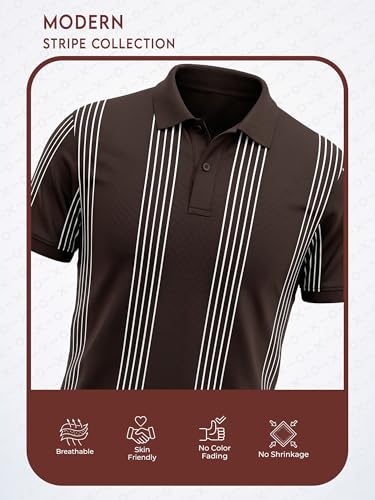 Image of fanideaz Branded Mens Half Sleeve Cotton Striped Polo T-Shirt for Mens || Polo Tshirt for Men || Branded Tshirt for Men
