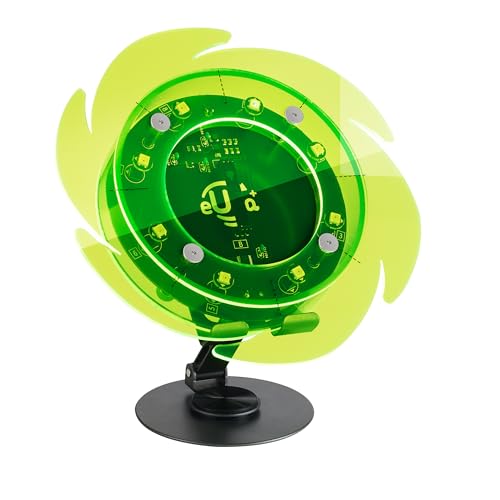 STEM DIY Toys Hand Soldering Electronic Spin the Wheel | Science Craft Kit for Kids Ages 8-9-10-11-12-13-14-15+ Years Old | Educational Gifts for Boys&Girls | Video Guide(Fire Wheel-Fluorescent Green)