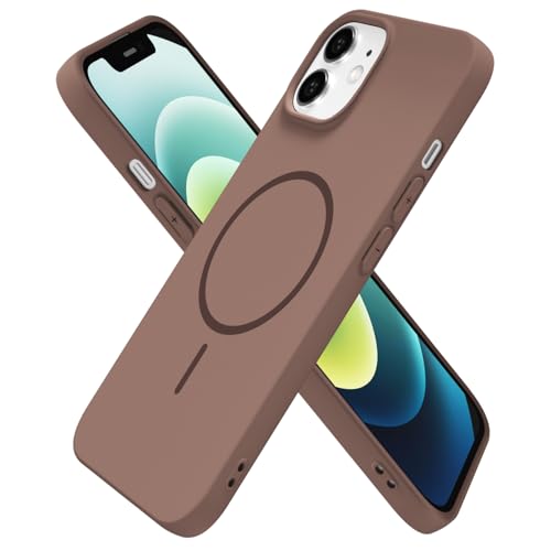 Coque magnétique iPhone 12 Pro en gel de caoutchouc marron