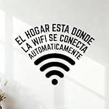 El Hogar Esta Donoe Frases Español Restaurante Hotel Café Pegatinas de grabado No se cae 35x45.8cm Negro