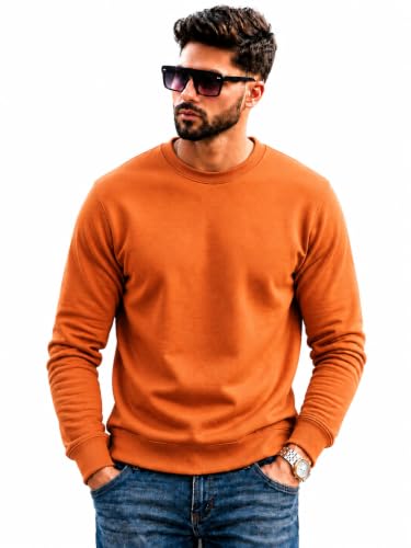 Image of Mack Jonney Men's Solid Winter Sweatshirt|Soft Fleece Fabric Full Sleeve Round Neck Sweatshirt|Stylish Casual Wear for Men-mj-281